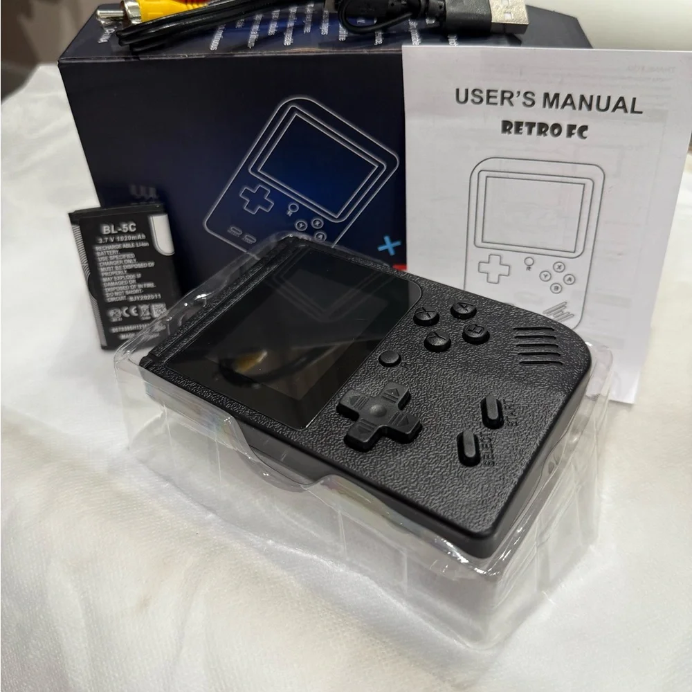 Brand New Retro FC Plus Handheld Game Console – 500+ Games – Black
